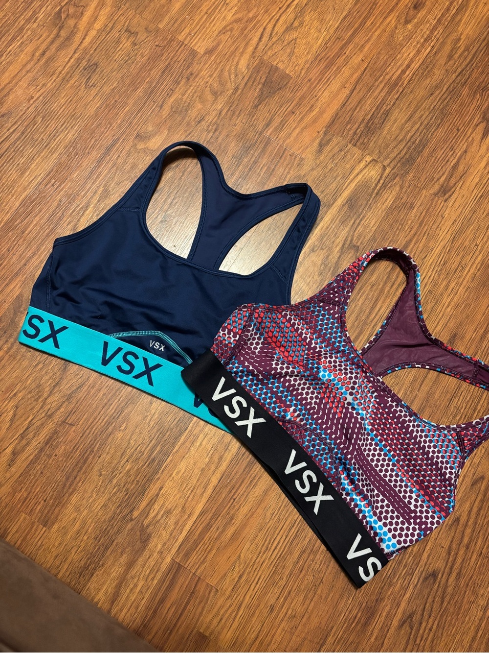 Victoria secret Navy Sports Bra and Burgundy Multi-Print Racerback Set